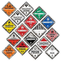 J.J. Keller Aluminum Flip Placard - 17 Legend, Worded, White or Unpainted Back Plate