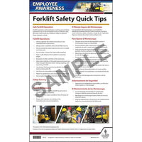 J.J. Keller Forklift Safety Employee Awareness Quick Tips Poster