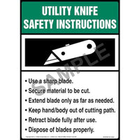 J.J. Keller Utility Knife Safety Instructions - Employee Awareness Poster