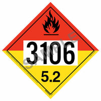 J. J. Keller 3106 Placard - Division 5.2 Organic Peroxide