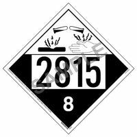 J. J. Keller 2815 Placard - Class 8 Corrosive
