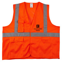 SAFEGEAR Safety Vest Type R Class 2 - Hook & Loop Closure with Vertical Reflective Tape - 4XL/5XL Safety Vest, Orange