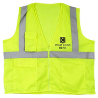 J. J. Keller SAFEGEAR Safety Vest Type R Class 2 - Zipper Closure with Vertical Reflective Tape