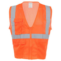 J. J. Keller SAFEGEAR Safety Vest Type R Class 2 - Zipper Closure with Vertical Reflective Tape