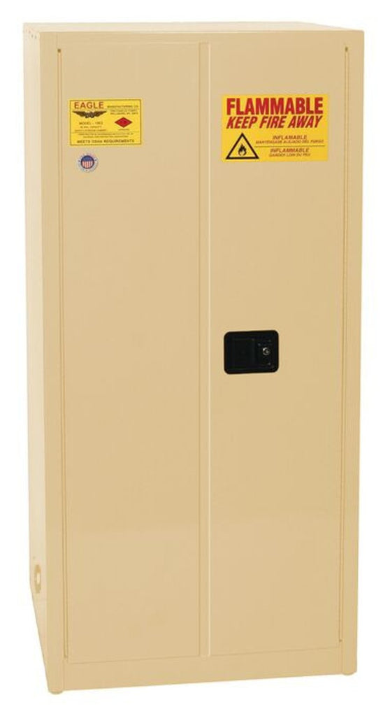 Justrite 3010X Flammable Liquid Cabinet 1 Shelf 2 Door Self Close, 30 Gallon