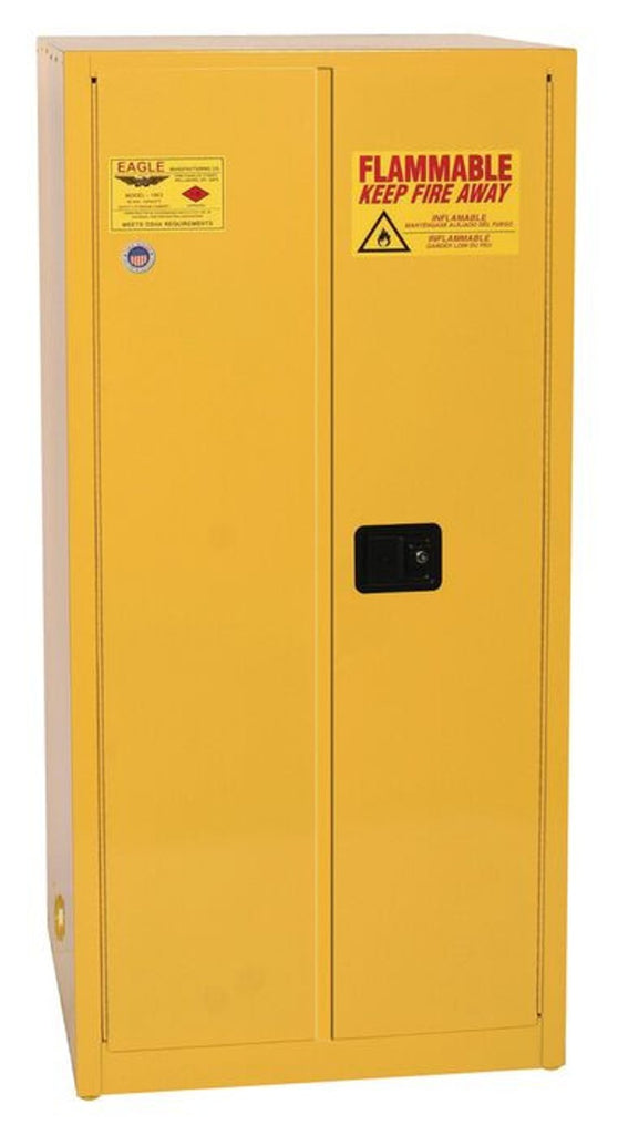 Justrite 3010X Flammable Liquid Cabinet 1 Shelf 2 Door Self Close, 30 Gallon