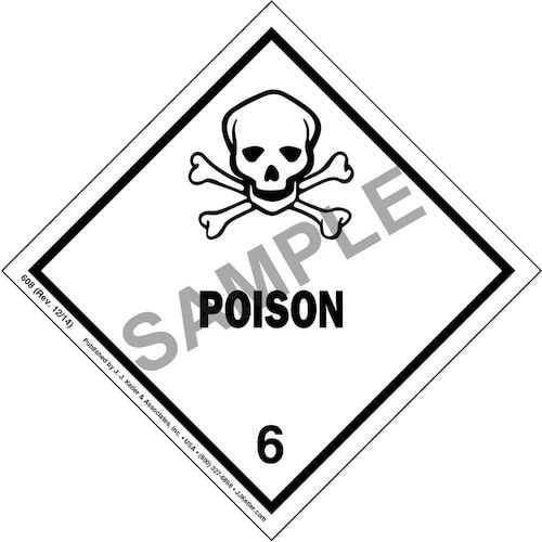 J. J. Keller Class 6 Poison Labels - Paper, Roll of 500