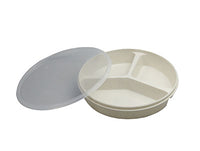 FabLife Partitioned scoop dish with cover, sandstone, 8" — for Plates & Bowls in Clinical and Institutional Care