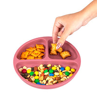 FabLife Partitioned Suction Bottom Scoop Dish with Cover, Red, Diameter (7.79" / 19.8 cm) — for Plates & Bowls in Clinical and Institutional Care