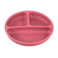 FabLife Partitioned Suction Bottom Scoop Dish with Cover, Red, Diameter (7.79" / 19.8 cm) — for Plates & Bowls in Clinical and Institutional Care