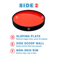 Stayware STAYnEAT Plate, Divided Suction, Slope n Scoop Dish, Small, Red, Each — for Plates & Bowls in Clinical and Institutional Care