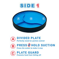Stayware STAYnEAT Plate, Divided Suction, Slope n Scoop Dish, Large, Blue, Each — for Plates & Bowls in Clinical and Institutional Care