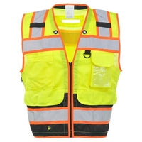 J. J. Keller® SAFEGEAR® Black Bottom Safety Vest Type R Class 2 - Zipper Closure