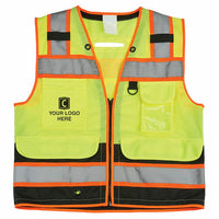 J. J. Keller SAFEGEAR Black Bottom Safety Vest Type R Class 2 - Zipper Closure