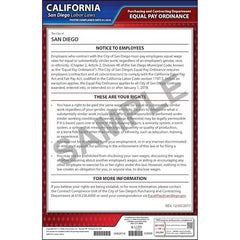 J. J. Keller California / San Diego Equal Pay Ordinance Poster - Laminated