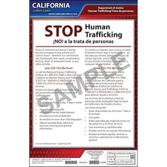 J. J. Keller California STOP Human Trafficking Poster - Laminated
