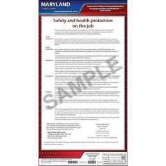 J. J. Keller Maryland Workplace Safety & Health for Public Employees Poster - Laminated