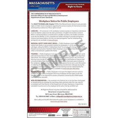 J. J. Keller Massachusetts Right to Know Poster - Laminated