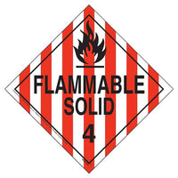 J. J. Keller Division 4.1 Flammable Solid Placard - Worded - 176 lb Polycoated Tagboard