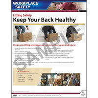 J.J. Keller Backlifting Safety Instructional Chart