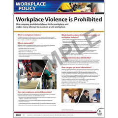 J. J. Keller Workplace Violence Policy Poster - Laminated, 20" W x 24" H
