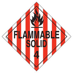 J. J. Keller Division 4.1 Flammable Solid Placard - Worded - 20 mil Polystyrene, Laminated