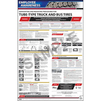 J.J. Keller Employee Awareness Poster Demounting and Mounting Procedures for Tube Type Truck Bus Tires OSHA 3402