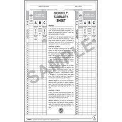 J. J. Keller Monthly Log Summary Wall Chart - Laminated, 24" W x 40" H