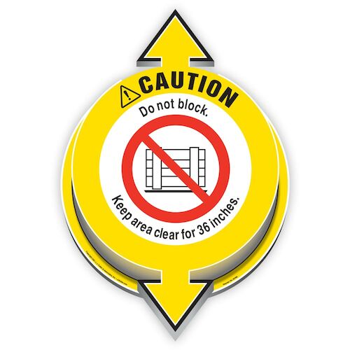J. J. Keller Caution: Do Not Block; Keep Area Clear For 36 Inches 3D Floor Decal