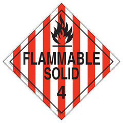 J. J. Keller Division 4.1 Flammable Solid Placard - Worded - 4 mil Vinyl, Removable Adhesive