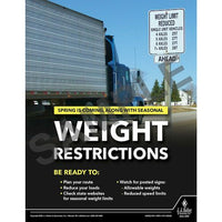 J.J. Keller Weight Restrictions - Motor Carrier Safety Poster