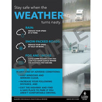 J.J. Keller Stay Safe When The Weather Turns Nasty - Driver Awareness Safety Poster