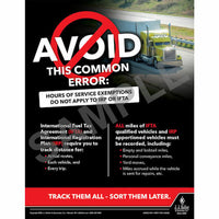 J.J. Keller Avoid Hours of Service Exemptions - Motor Carrier Safety Poster