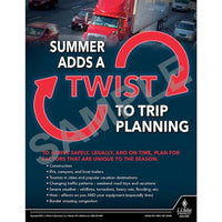 J.J. Keller Summer Adds A Twist To Trip Planning - Motor Carrier Safety Poster