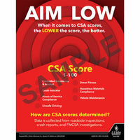 J.J. Keller Aim Low CSA Scores - Driver Awareness Safety Poster