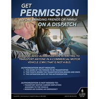 J.J. Keller Get Permission Before Bringing Friends Or Family On A Dispatch - Transport Safety Risk Poster