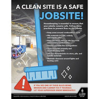 J.J. Keller A Clean Site Is A Safe Site - Construction Safety Poster