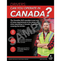 J.J. Keller Drivers: Can You Operate In Canada - Motor Carrier Safety Poster