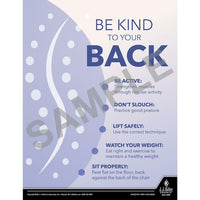 J.J. Keller Be Kind To Your Back - Health & Wellness Awareness Poster