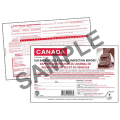 J. J. Keller Canadian Bilingual ELD Backup Log with DVIR - Stock, Book Format, 2-Ply, Carbonless, 8-1/2" W x 5-1/2" L