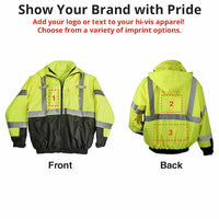 SAFEGEAR® Rip-Stop 3-in-1 Removeable Fleece-Lined Bomber Jacket Type R Class 3