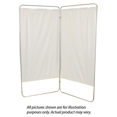 Presco Webber King size 3-Panel Privacy Screen with casters - White 6 mil vinyl, 85" W x 68" H extended, 31" W x 68" H x2.5" D folded — for Privacy Screens and Curtains in Clinical and Institutional Care