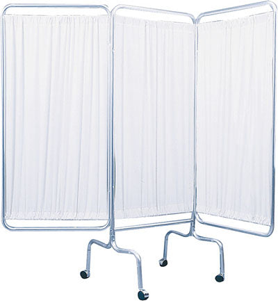 Drive Standard 3-Panel Privacy Screen with casters, vinyl, white, 6mm thick — for Privacy Screens and Curtains in Clinical and Institutional Care