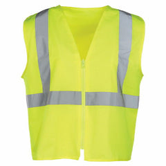 J. J. Keller SAFEGEAR Hi-Vis Type R Class 2 Reversible Safety Vest - Zip Close, Vertical Reflective Tape - S/M, Lime Green