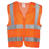 SAFEGEAR® Hi-Vis Type R Class 2 No Pocket Safety Vest – Zipper Closure with Vertical Reflective Tape