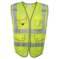 J. J. Keller SAFEGEAR Hi-Vis 9 Pocket Vest Type R Class 2 - 2X-Large, Lime Green