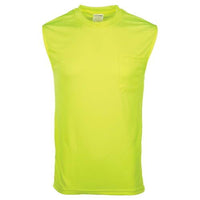 J. J. Keller SAFEGEAR Hi-Vis Non-Certified Sleeveless T-Shirt With Pocket - 4X-Large, Lime Green
