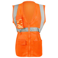 SAFEGEAR® Women’s Fit Hi-Vis Type R Class 2 Safety Vest – Zipper Closure with Vertical Reflective Tape