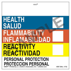 J. J. Keller Bilingual Original HMIS Labels - Without Chronic Hazards Box - Vinyl, 4" x 4"