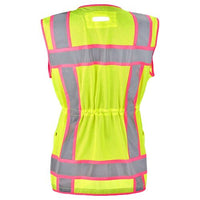 SAFEGEAR Women‚Äôs Fit Hi-Vis Lime with Pink Trim Type R Class 2 Safety Vest